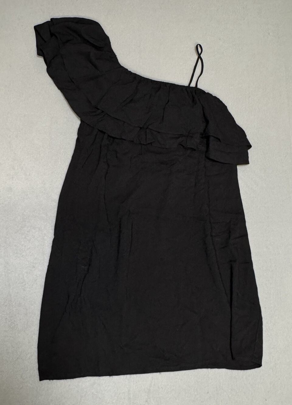 NWT Splendid Dress Black One Shoulder Knee Length Cotton Vintage USA Resort M